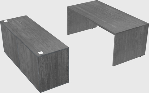 Parallel desk with credenza