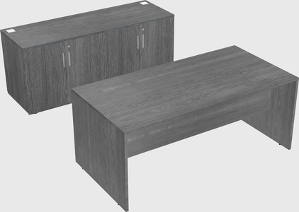 Parallel desk with credenza