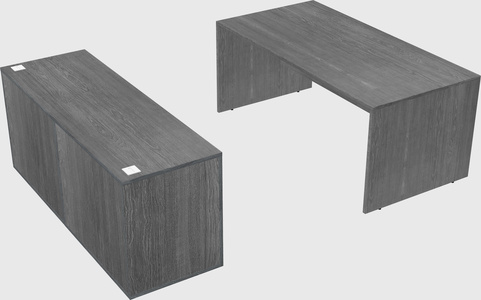 Parallel desk with credenza