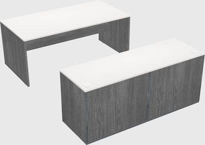 Parallel desk with credenza