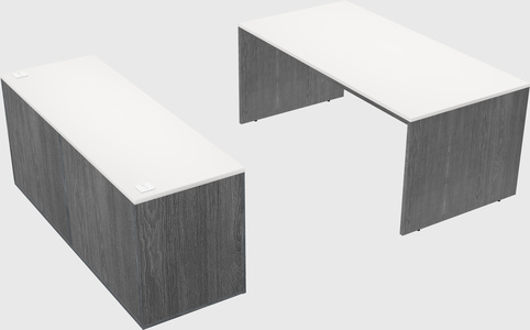 Parallel desk with credenza