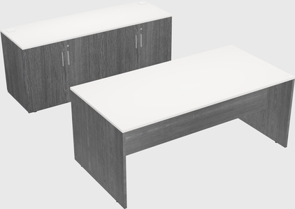 Parallel desk with credenza
