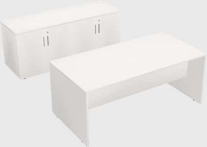 Parallel desk with credenza