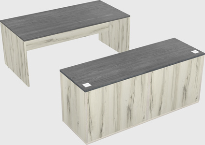 Parallel desk with credenza