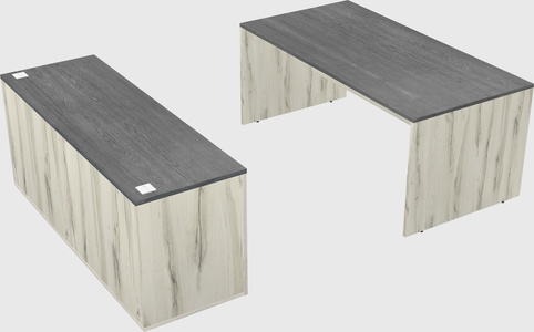 Parallel desk with credenza
