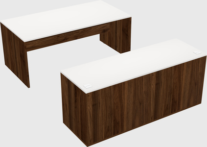 Parallel desk with credenza