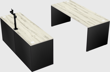 Parallel desk with credenza
