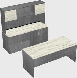Parallel desk with credenza