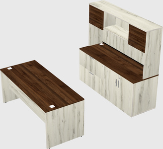 Parallel desk with credenza