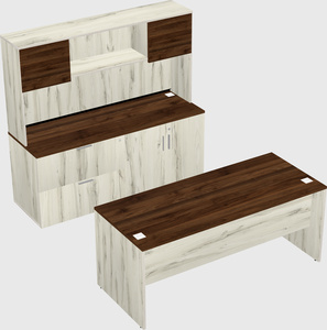 Parallel desk with credenza