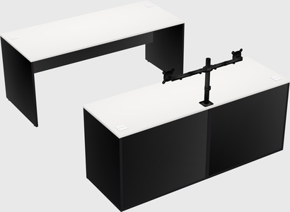 Parallel desk with credenza