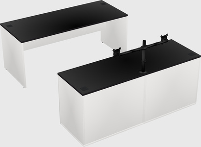 Parallel desk with credenza