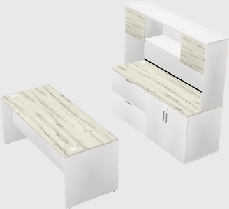 Parallel desk with credenza