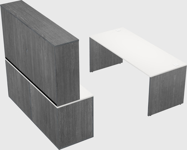 Parallel desk with credenza
