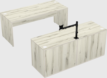 Parallel desk with credenza