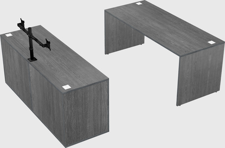 Parallel desk with credenza
