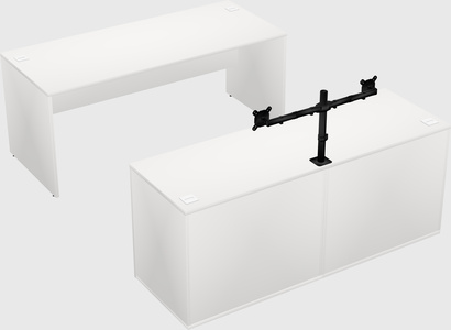 Parallel desk with credenza