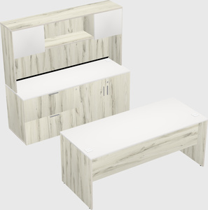 Parallel desk with credenza