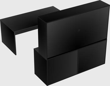 Parallel desk with credenza