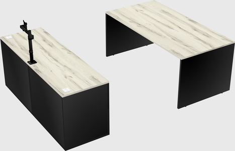Parallel desk with credenza