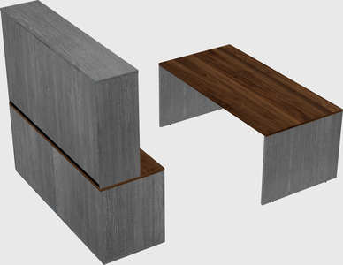 Parallel desk with credenza