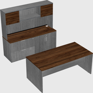 Parallel desk with credenza
