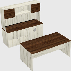 Parallel desk with credenza