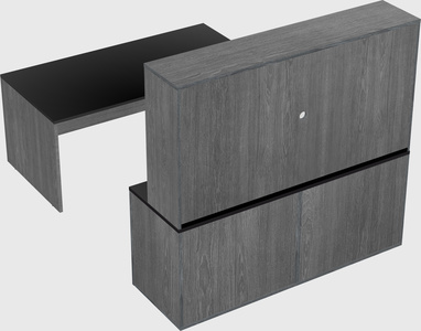 Parallel desk with credenza
