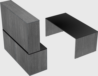 Parallel desk with credenza