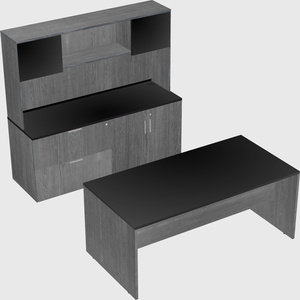 Parallel desk with credenza