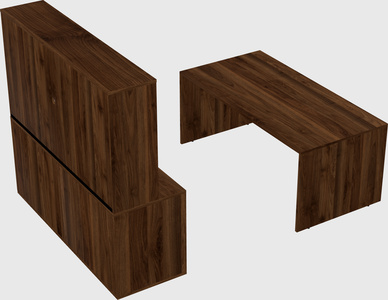 Parallel desk with credenza