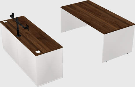 Parallel desk with credenza