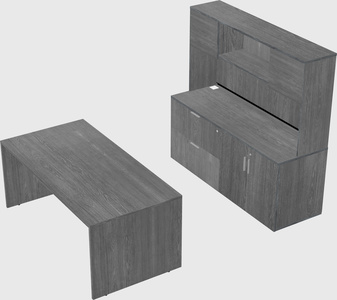 Parallel desk with credenza