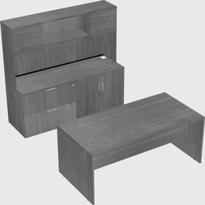 Parallel desk with credenza