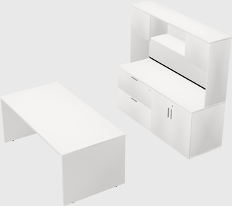 Parallel desk with credenza