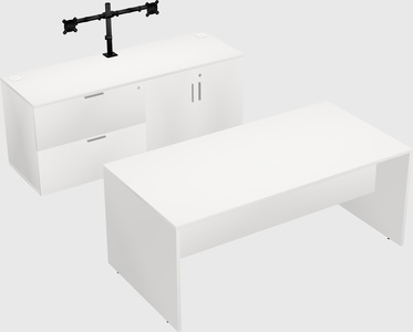 Parallel desk with credenza
