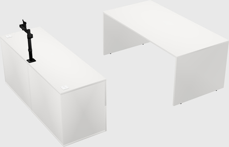 Parallel desk with credenza