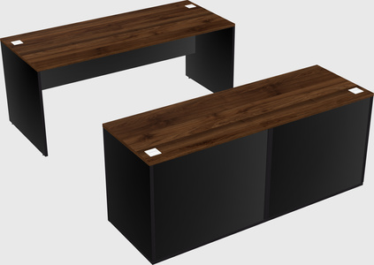 Parallel desk with credenza