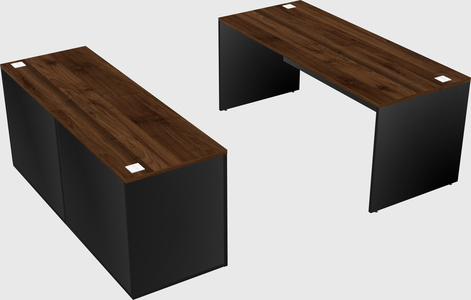 Parallel desk with credenza
