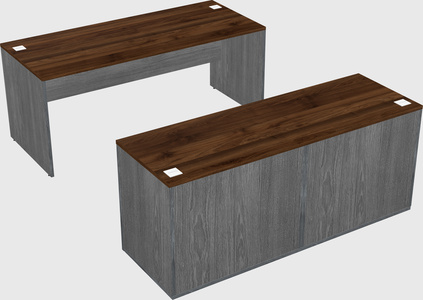 Parallel desk with credenza