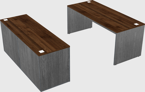 Parallel desk with credenza
