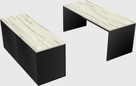 Parallel desk with credenza