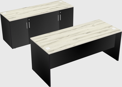 Parallel desk with credenza