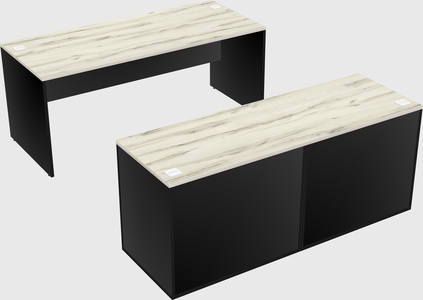 Parallel desk with credenza