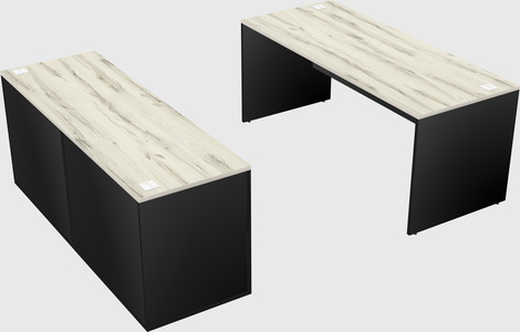 Parallel desk with credenza