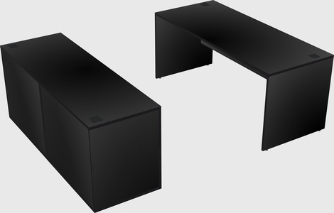 Parallel desk with credenza