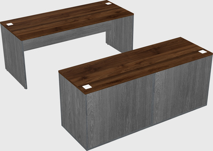 Parallel desk with credenza