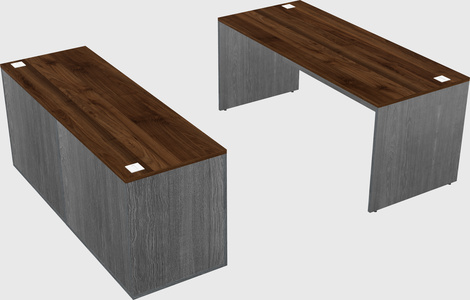 Parallel desk with credenza