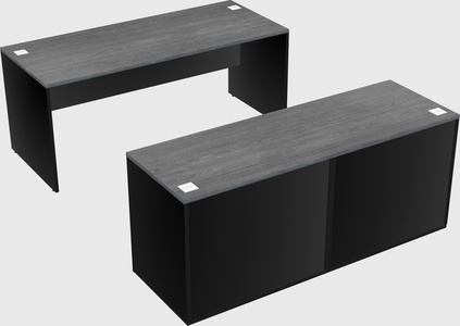 Parallel desk with credenza