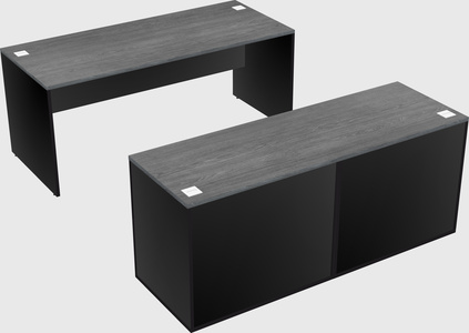 Parallel desk with credenza
